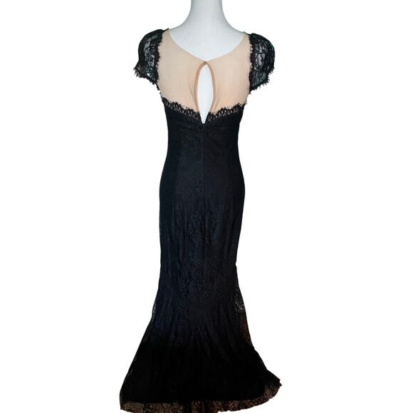 Vintage Evening by ABS Allen Schwartz Black Tie Lace Formal Gown Size 6 prom - Picture 4 of 14